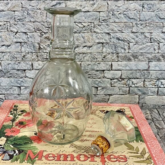 Vintage Hiram Walker Whiskey Liquor Bottle Starburst Design with Decanter - Picture 5 of 11